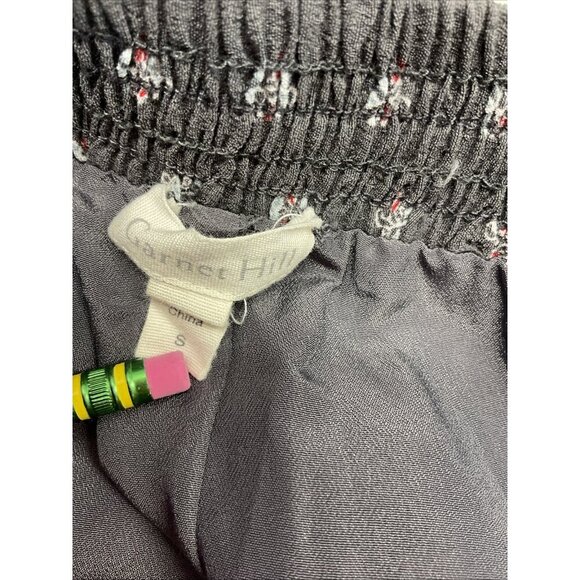 Garnet Hill Floral MIDI Skirt size S Flowy pockets Boho Career Modest pull‎ on - Picture 6 of 10